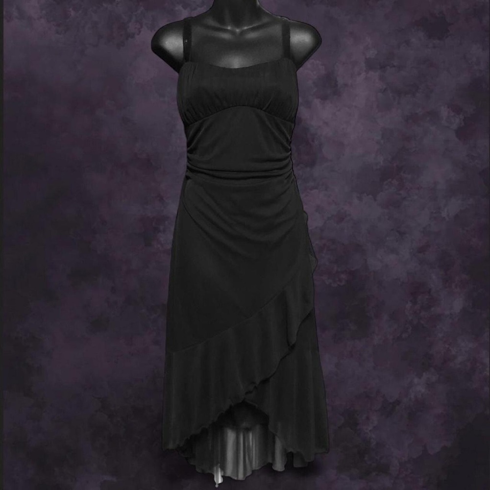 Suzy Shier Black Mesh Dress